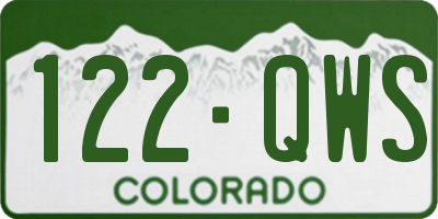 CO license plate 122QWS