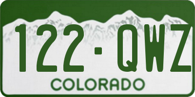 CO license plate 122QWZ