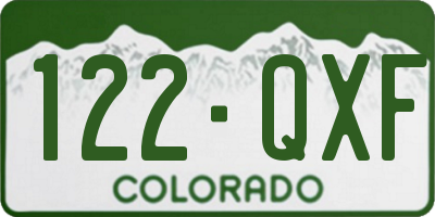 CO license plate 122QXF