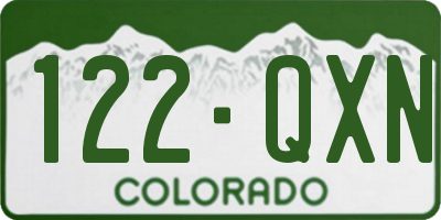 CO license plate 122QXN