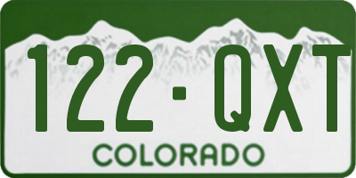 CO license plate 122QXT