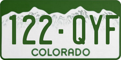 CO license plate 122QYF