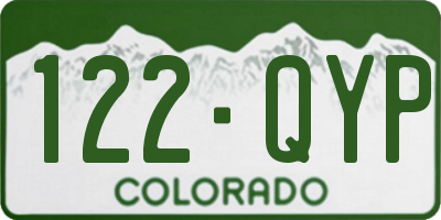CO license plate 122QYP