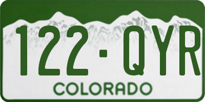 CO license plate 122QYR