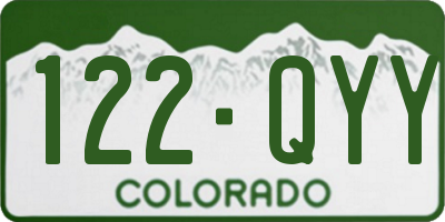 CO license plate 122QYY
