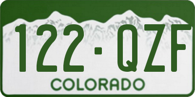CO license plate 122QZF