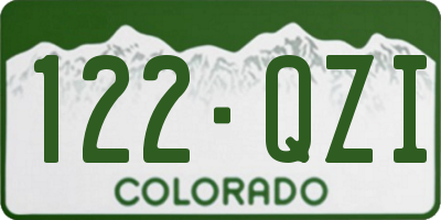 CO license plate 122QZI