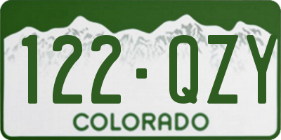 CO license plate 122QZY
