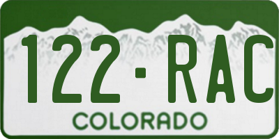 CO license plate 122RAC