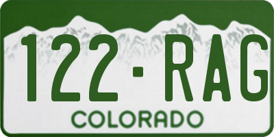 CO license plate 122RAG