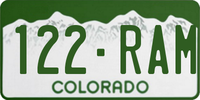 CO license plate 122RAM