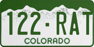 CO license plate 122RAT
