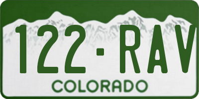 CO license plate 122RAV
