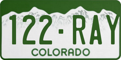 CO license plate 122RAY