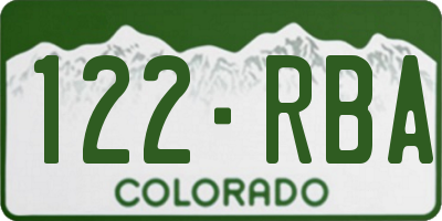 CO license plate 122RBA
