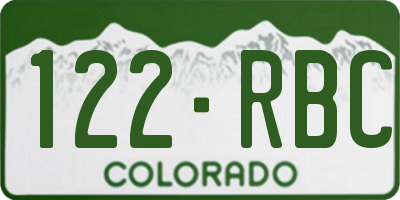CO license plate 122RBC