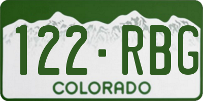 CO license plate 122RBG
