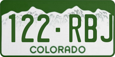 CO license plate 122RBJ