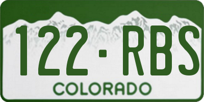 CO license plate 122RBS