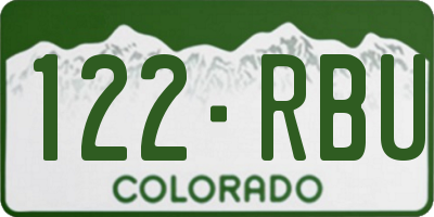 CO license plate 122RBU