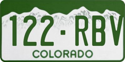 CO license plate 122RBV
