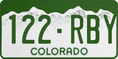 CO license plate 122RBY