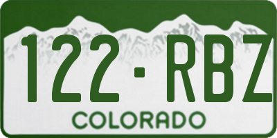CO license plate 122RBZ