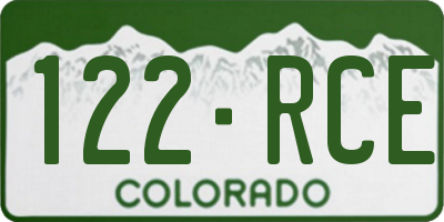 CO license plate 122RCE