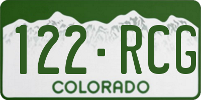 CO license plate 122RCG