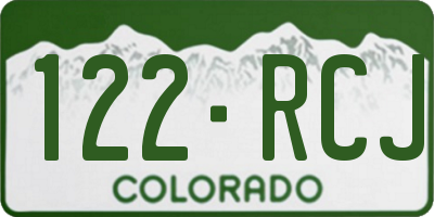 CO license plate 122RCJ