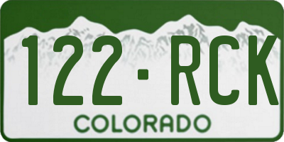 CO license plate 122RCK