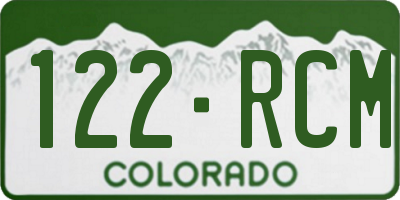 CO license plate 122RCM