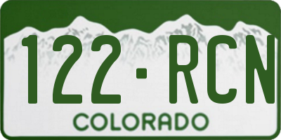 CO license plate 122RCN
