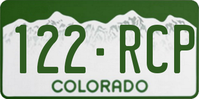 CO license plate 122RCP