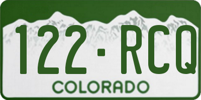 CO license plate 122RCQ