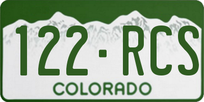 CO license plate 122RCS