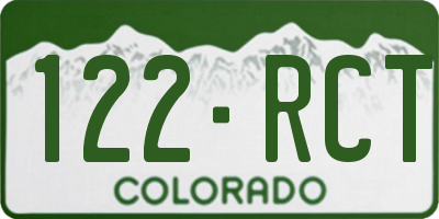 CO license plate 122RCT