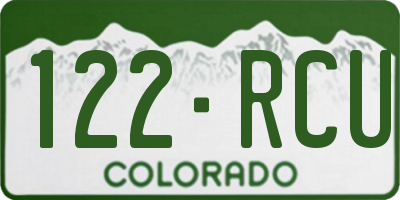 CO license plate 122RCU