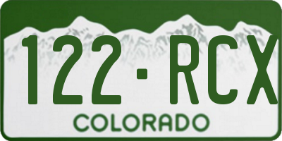CO license plate 122RCX