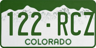 CO license plate 122RCZ