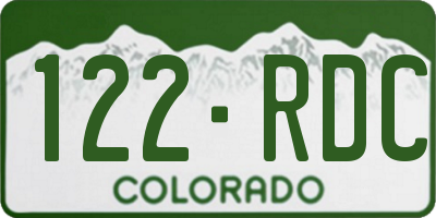 CO license plate 122RDC