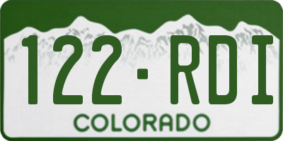 CO license plate 122RDI