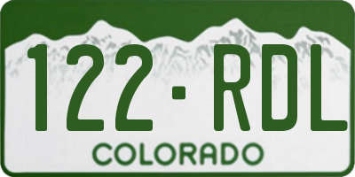 CO license plate 122RDL
