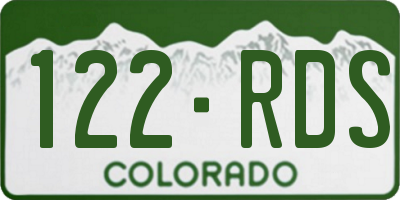 CO license plate 122RDS