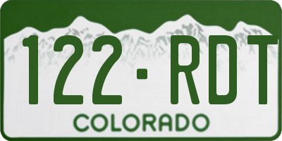 CO license plate 122RDT