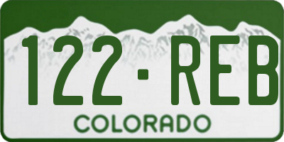 CO license plate 122REB