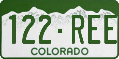 CO license plate 122REE