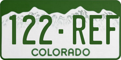 CO license plate 122REF