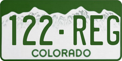 CO license plate 122REG