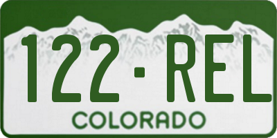 CO license plate 122REL